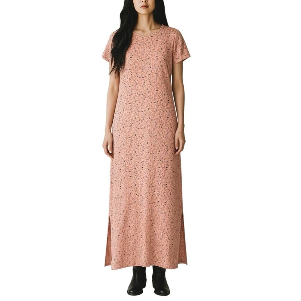 Bryn Walker Peach Floral Linen Maxi Dress - S